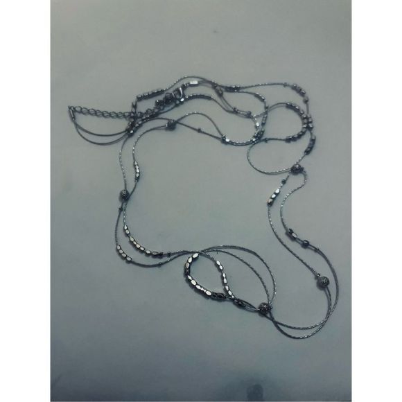 SILVER LAYERED BOHO BALL NECKLACE - Picture 3 of 7